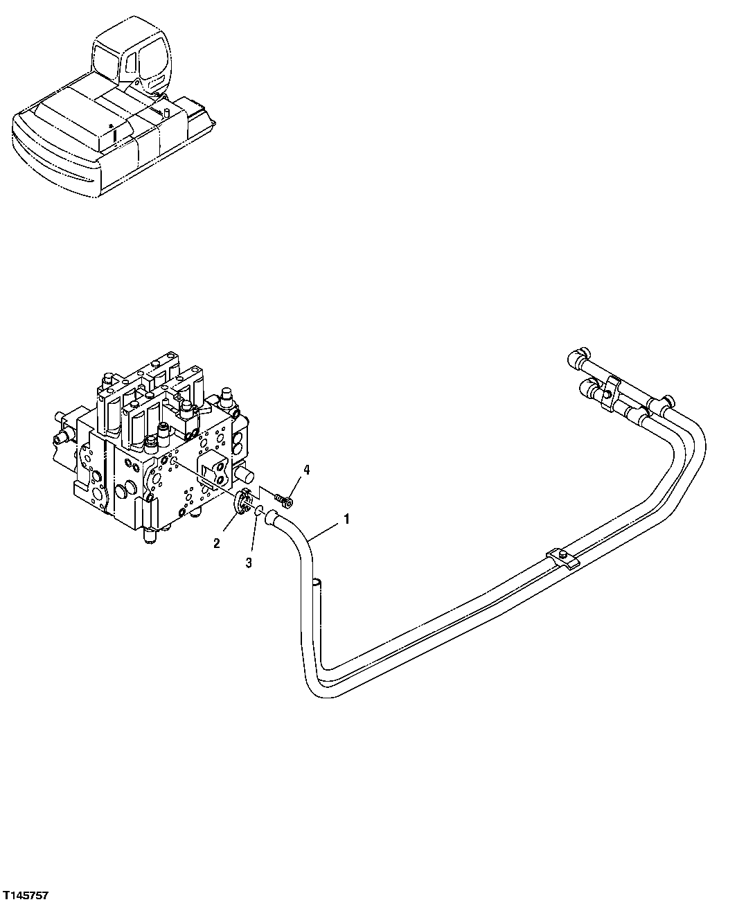 Схема запчастей John Deere 35C RTS - 490 - BOOM LINES 3360 HYDRAULIC SYSTEM