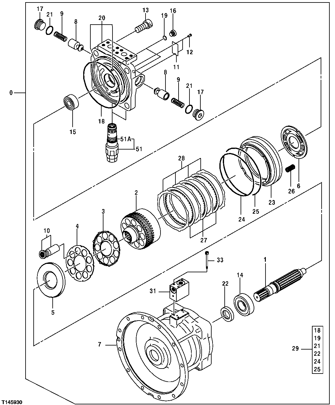 Схема запчастей John Deere 35C RTS - 563 - SWING MOTOR 4360 HYDRAULICS
