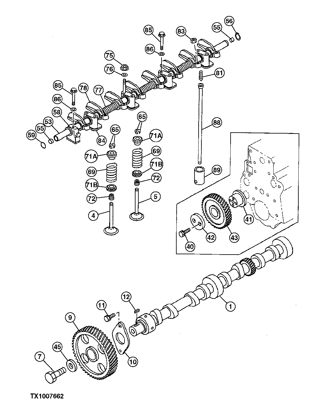 Схема запчастей John Deere 25CLC RTS - 25 - Engine Camshaft And Valves 0409 CYLINDER HEAD, VALVES, AND EXHAUST VALVE BRAKE