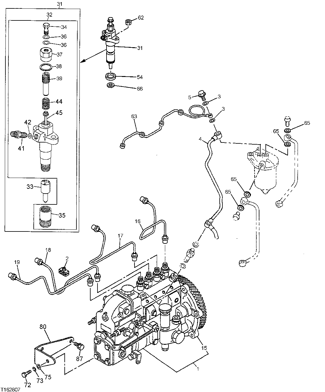 Схема запчастей John Deere 25CLC RTS - 27 - FUEL INJECTION PUMP 0413 FUEL INJECTION SYSTEM