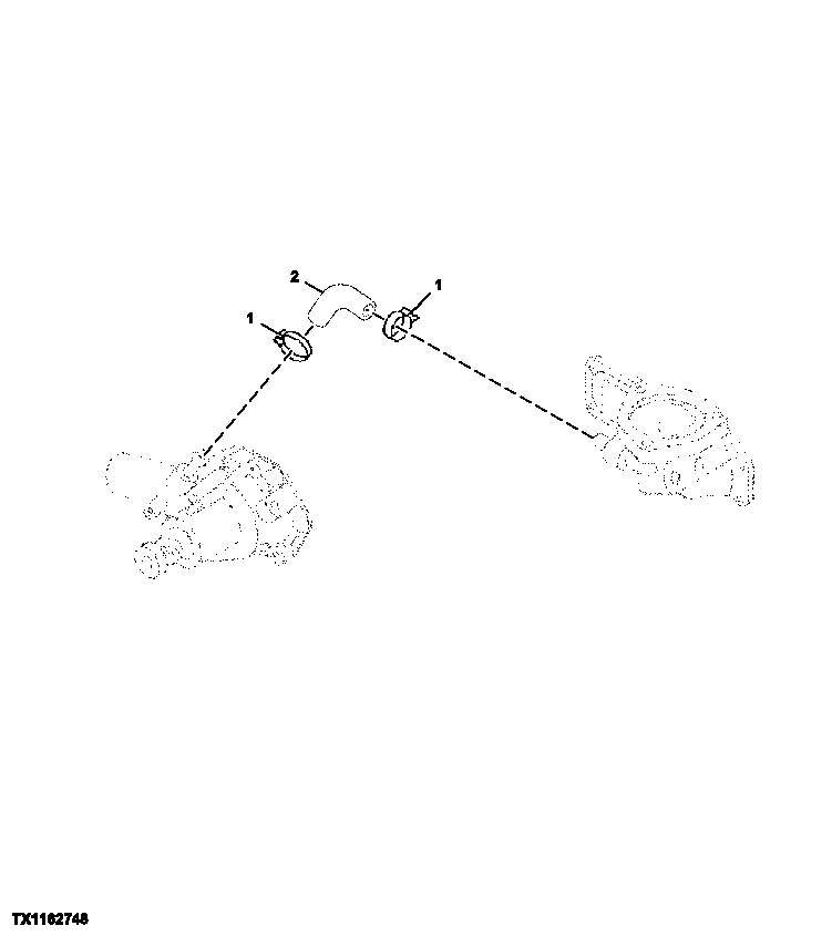Схема запчастей John Deere 25CLC RTS - 37 - Water Hose From Pump To Thermostat 0418 THERMOSTATS, HOUSING & WATER LINES