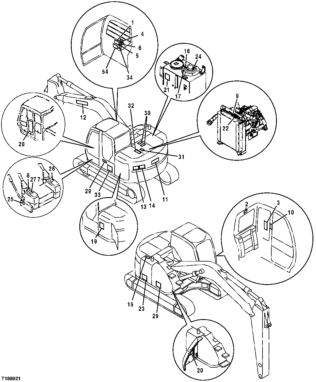 Схема запчастей John Deere 25CLC RTS - 68 - LABELS AND DECALS 1322 DECALS AND TRADEMARKS