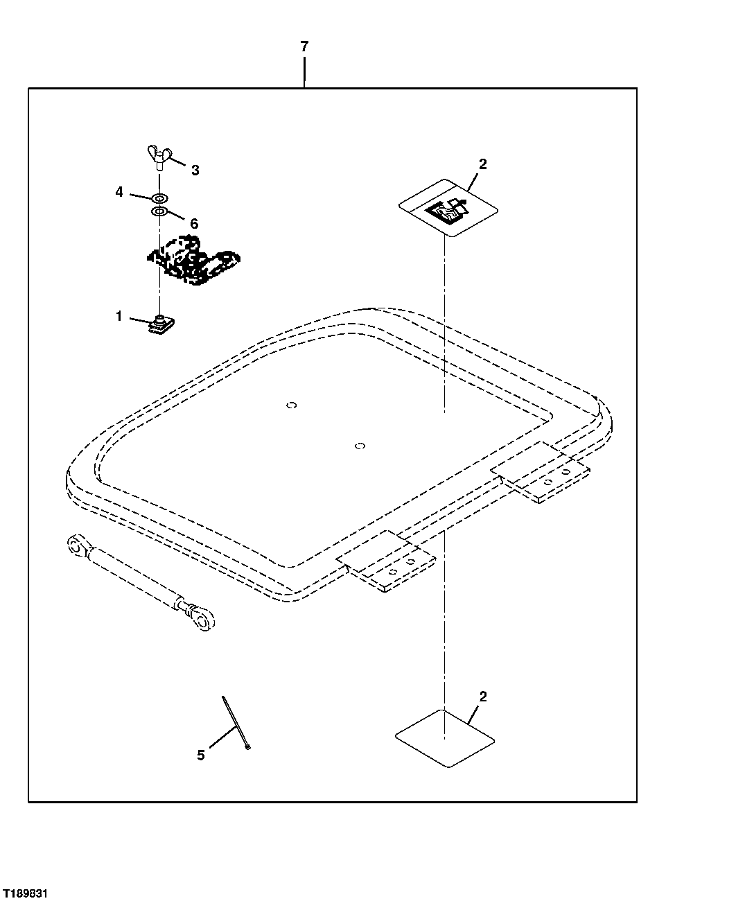 Схема запчастей John Deere 25CLC RTS - 98 - SECONDARY EXIT KIT 1810 OPERATORS ENCLOSURE