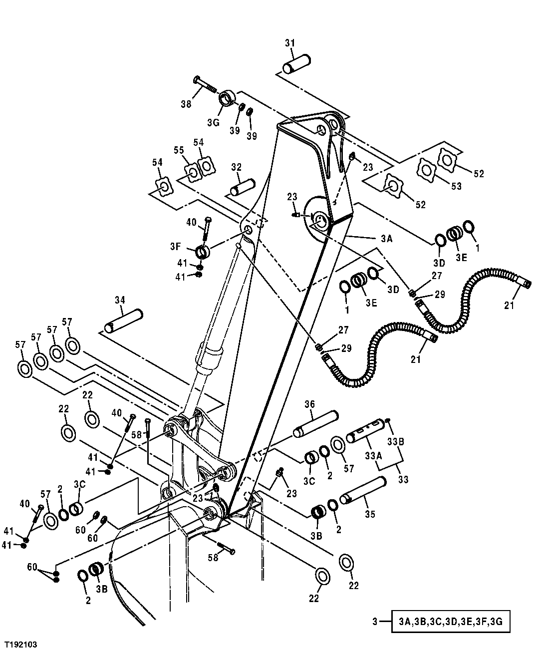 Схема запчастей John Deere 25CLC RTS - 178 - LONG ARM (3.01 M) (FACTORY INSTALLED ARM) 3344 BOOM