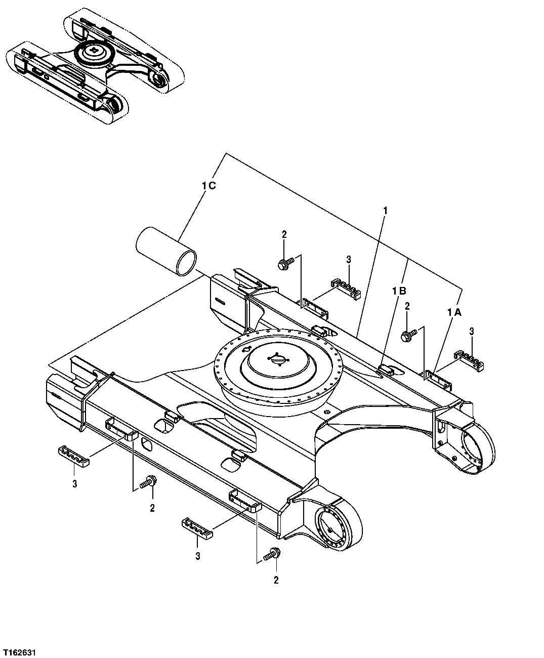 Схема запчастей John Deere 35D - 1 - TRACK FRAME 0131 TRACK FRAMES