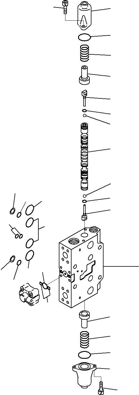 Схема запчастей Komatsu PC290-8K - ОСНОВН. УПРАВЛЯЮЩ. КЛАПАН, ДЛЯ MACHINE С -ДОПОЛН. АКТУАТОР КОНТУР (/)(№-) ГИДРАВЛИКА