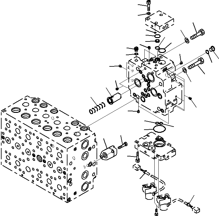 Схема запчастей Komatsu PC290-8K - ОСНОВН. УПРАВЛЯЮЩ. КЛАПАН, ДЛЯ MACHINE С -ДОПОЛН. АКТУАТОР КОНТУР (/)(№-) ГИДРАВЛИКА