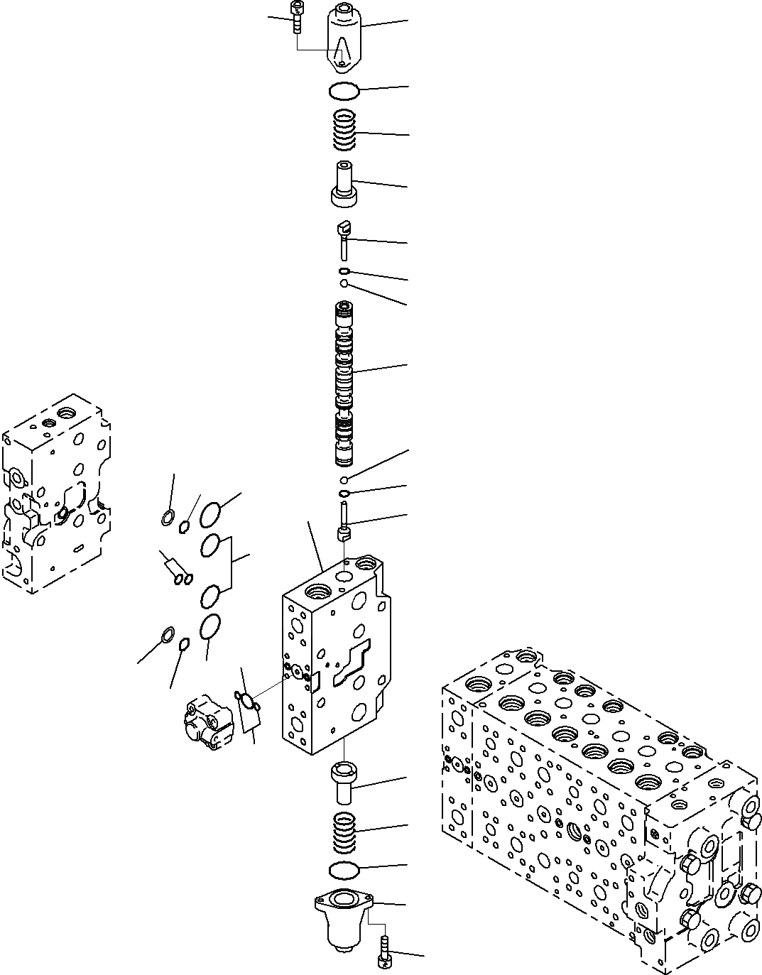 Схема запчастей Komatsu PC290-8K - ОСНОВН. УПРАВЛЯЮЩ. КЛАПАН, ДЛЯ MACHINE С -ДОПОЛН. АКТУАТОР КОНТУР (8/)(№-) ГИДРАВЛИКА