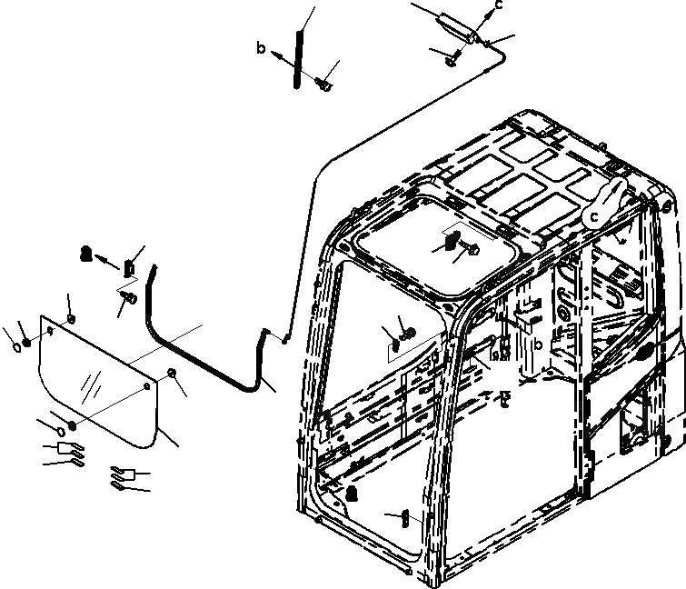 Схема запчастей Komatsu PC290-8K - КАБИНА (/)(№-) КАБИНА ОПЕРАТОРА И СИСТЕМА УПРАВЛЕНИЯ