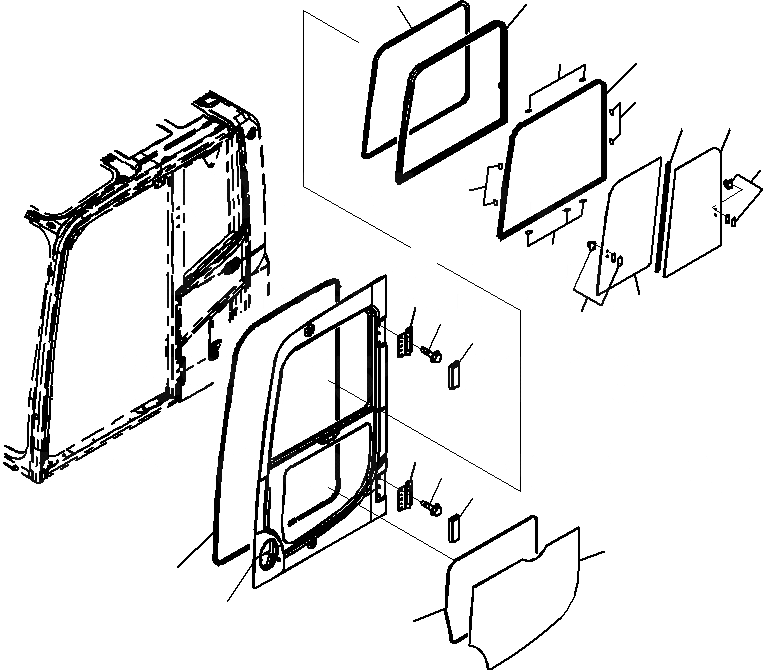 Схема запчастей Komatsu PC290-8K - КАБИНА (/)(№-) КАБИНА ОПЕРАТОРА И СИСТЕМА УПРАВЛЕНИЯ