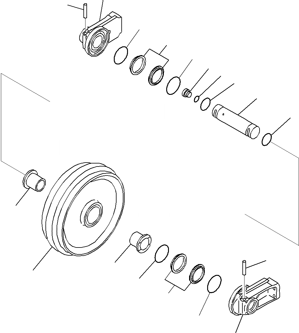 Схема запчастей Komatsu PC290-8K - ПЕРЕДН. ЛЕНИВЕЦ(№-) НИЖН.CARRIAGE