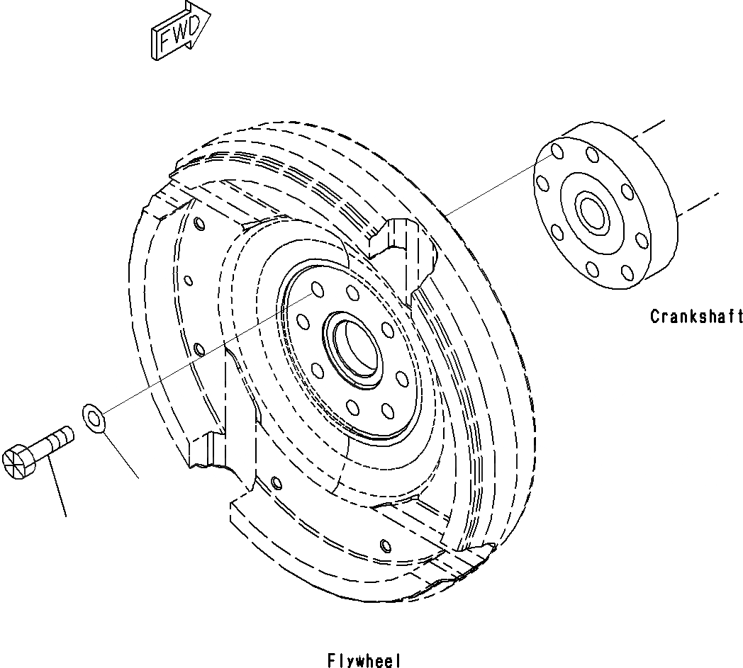 Схема запчастей Komatsu SAA6D107E-1E - МАХОВИК КРЕПЛЕНИЕS (№7-) E ДВИГАТЕЛЬ КАРТЕР МАХОВИКА И МАХОВИК