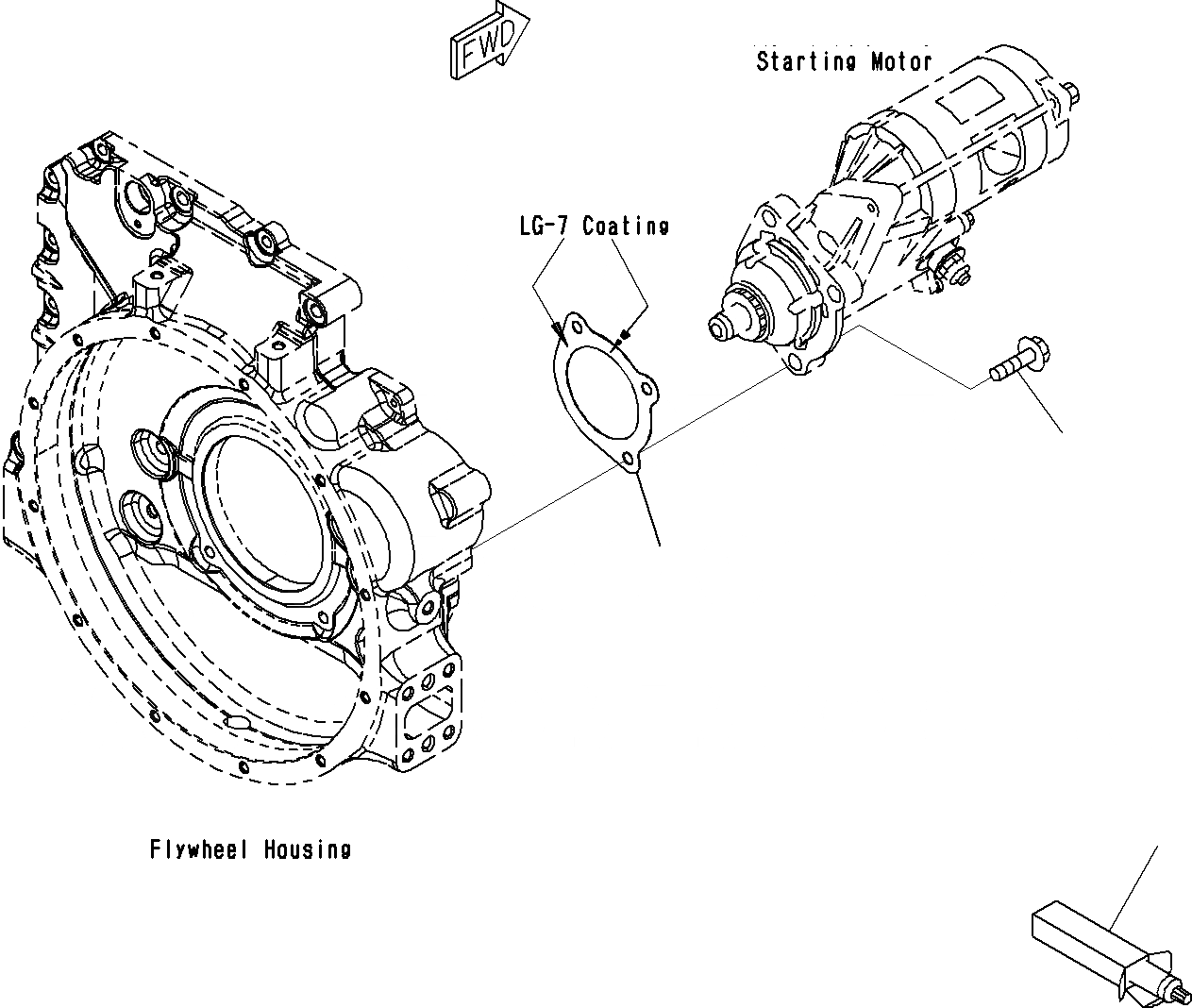 Схема запчастей Komatsu SAA6D107E-1E - СТАРТЕР КРЕПЛЕНИЕS (№7-) J ДВИГАТЕЛЬ ЭЛЕКТРИКА