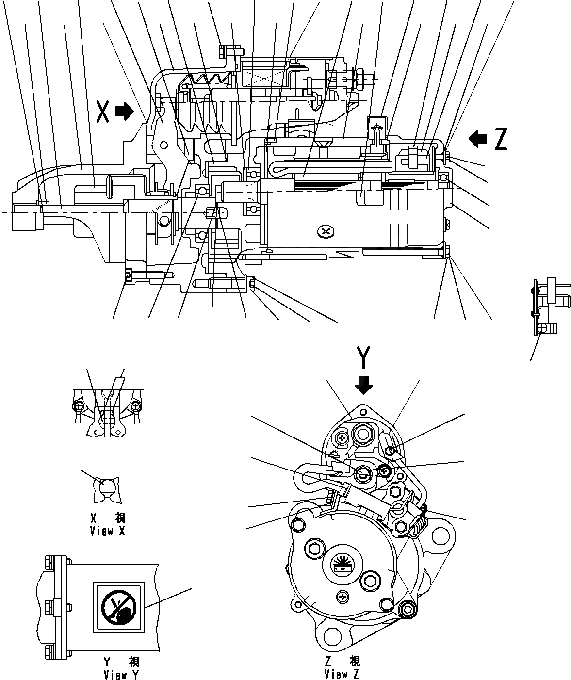 Схема запчастей Komatsu SAA6D125E-5A - СТАРТЕР КРЕПЛЕНИЕS (/) ДВИГАТЕЛЬ ЭЛЕКТРИКА