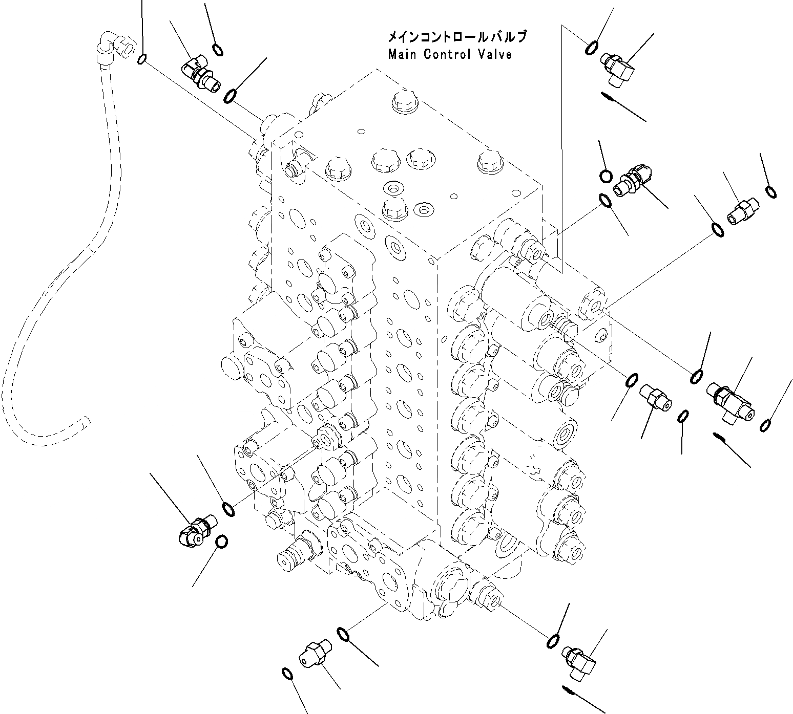 Схема запчастей Komatsu PC220LC-8 - ОСНОВН. УПРАВЛЯЮЩ. КЛАПАН, ДЛЯ MACHINE С -ДОПОЛН. АКТУАТОР КОНТУР (/) ГИДРАВЛИКА
