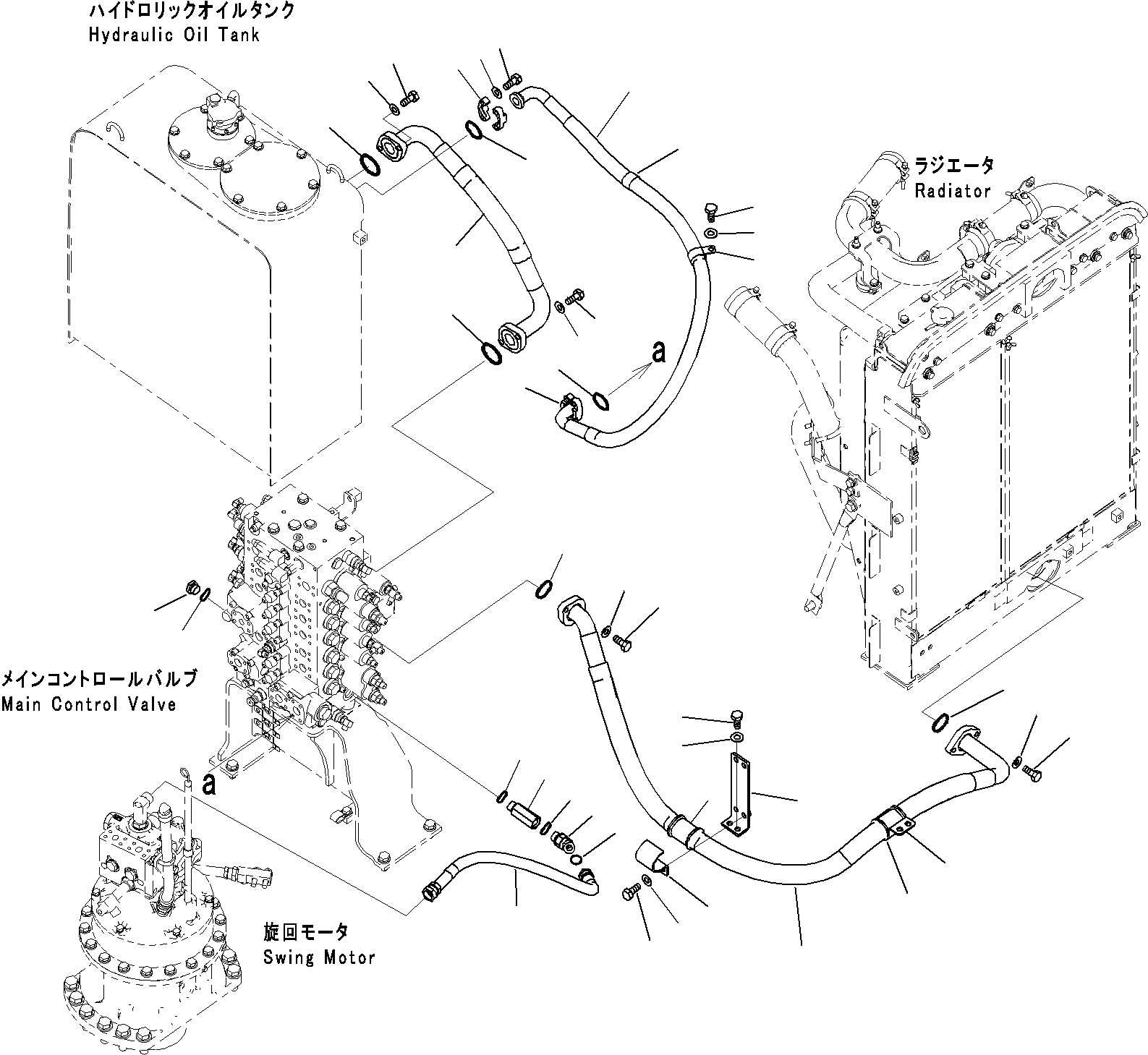 Схема запчастей Komatsu PC220LC-8 - ВОЗВРАТ. КОНТУР, ДЛЯ MACHINE С -ДОПОЛН. АКТУАТОР КОНТУР ГИДРАВЛИКА
