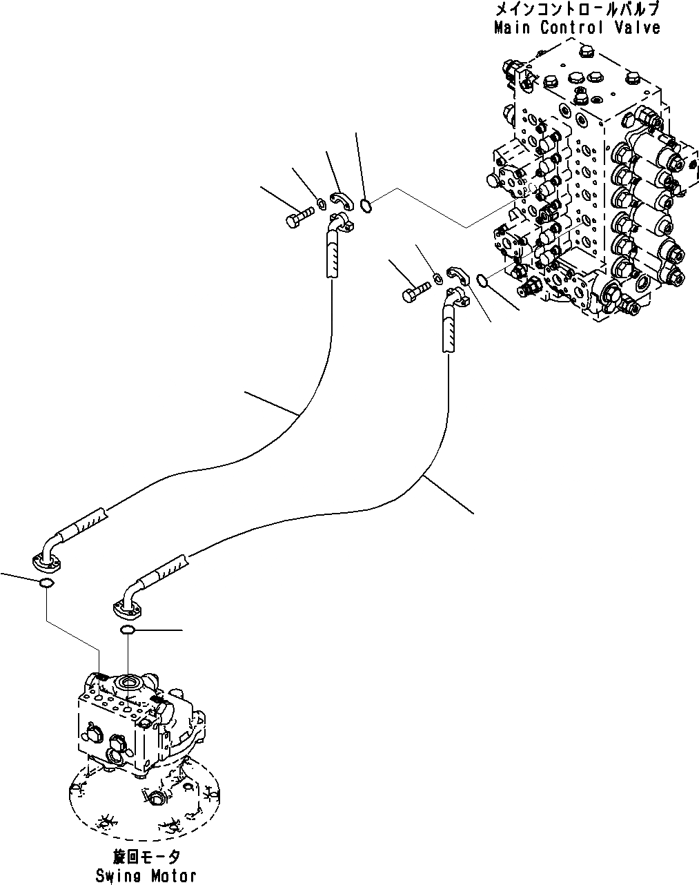 Схема запчастей Komatsu PC220LC-8 - ПОВОРОТН. КОНТУР ГИДРАВЛИКА