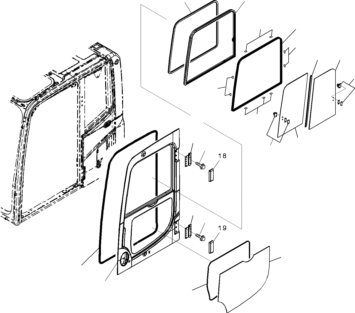 Схема запчастей Komatsu PC220LC-8 - КАБИНА (/) КАБИНА ОПЕРАТОРА И СИСТЕМА УПРАВЛЕНИЯ