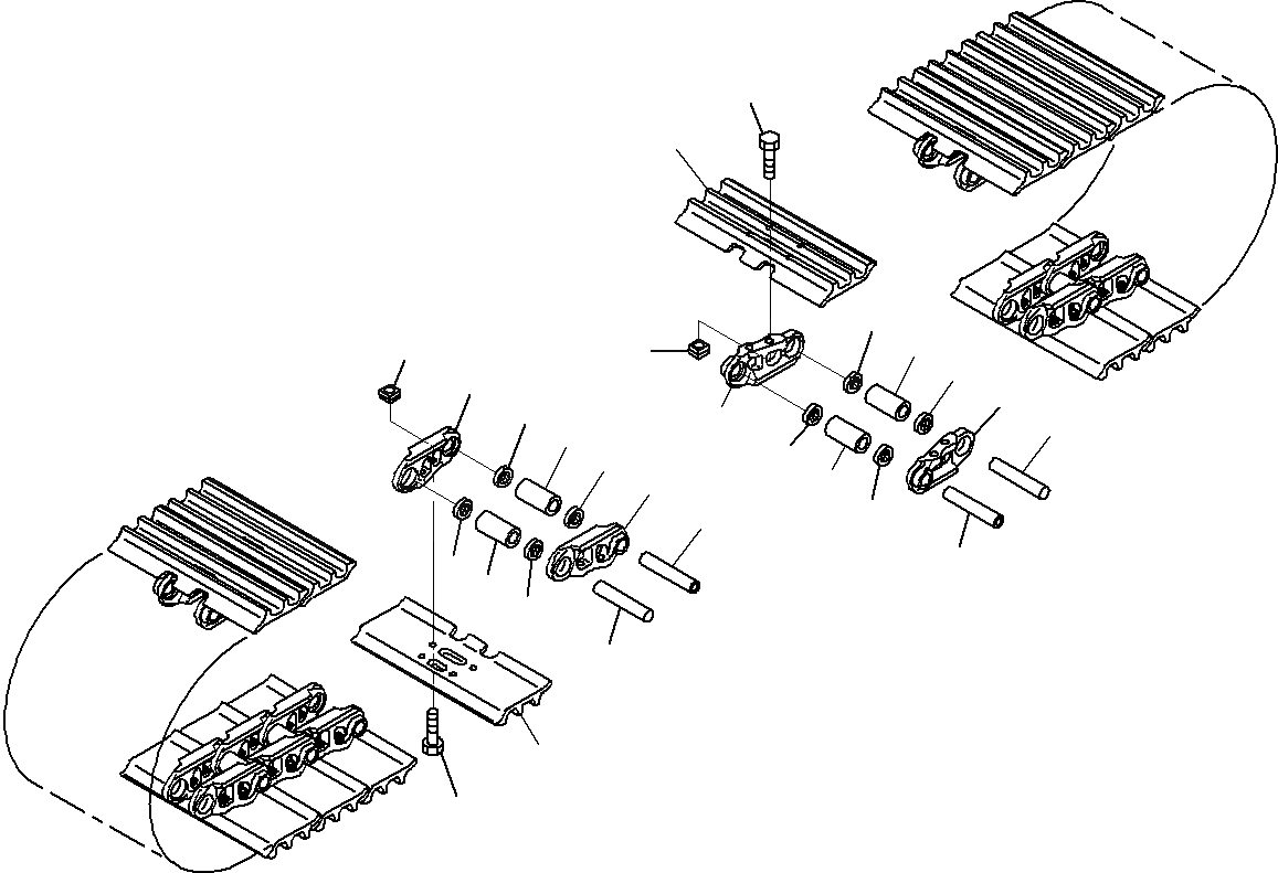 Схема запчастей Komatsu PC220LC-8 - ГУСЕНИЦЫ ASSEMBLY, С ОТВЕРСТИЯМИD ТРОЙНОЙ ГРУНТОЗАЦЕП. SHOE И УПЛОТНЕНИЕED & СМАЗ.D СОЕДИНИТЕЛЬН. ЗВЕНОS НИЖН.CARRIAGE