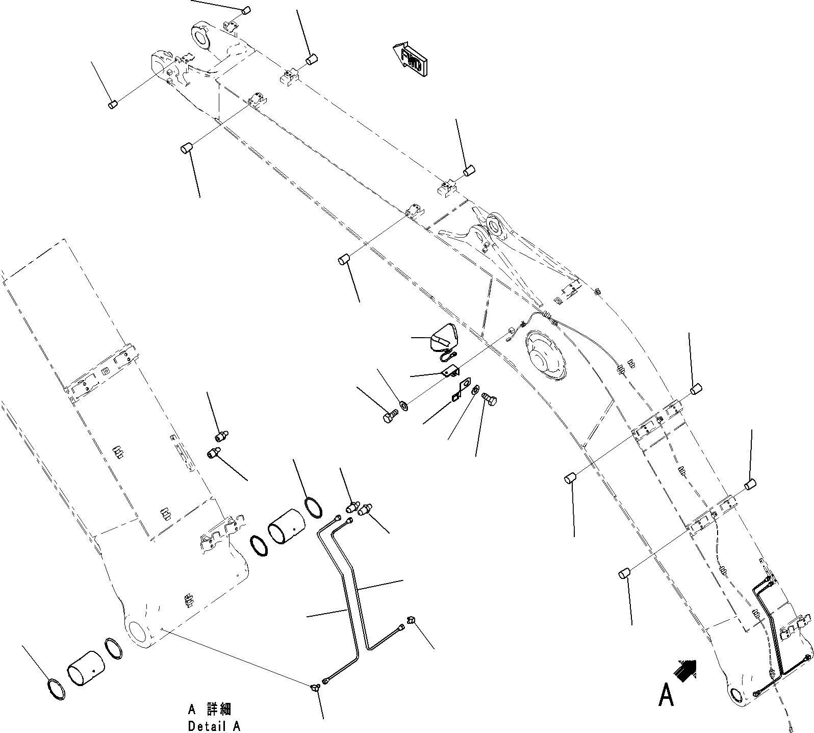 Схема запчастей Komatsu PC220LC-8 - СТРЕЛА (/) РАБОЧЕЕ ОБОРУДОВАНИЕ