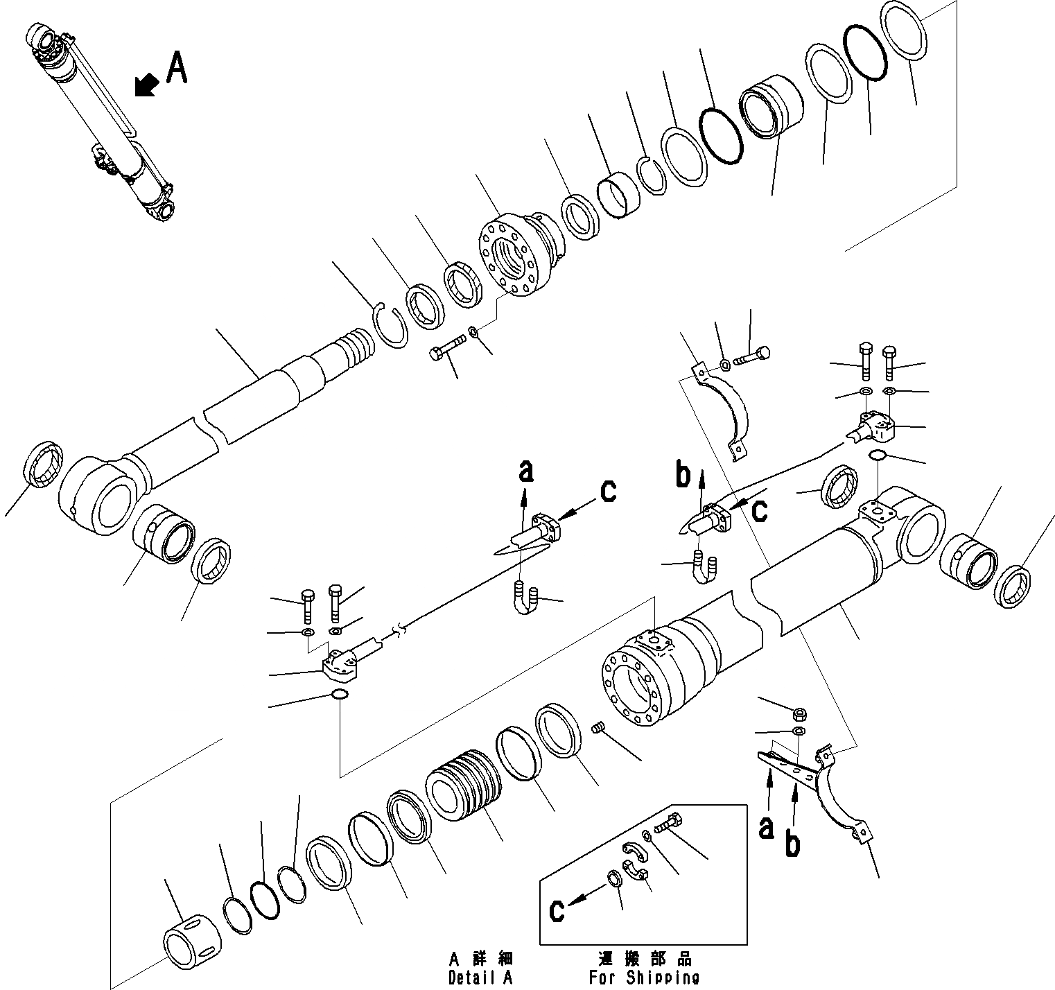 Схема запчастей Komatsu PC220LC-8 - ЦИЛИНДР СТРЕЛЫ(/) РАБОЧЕЕ ОБОРУДОВАНИЕ