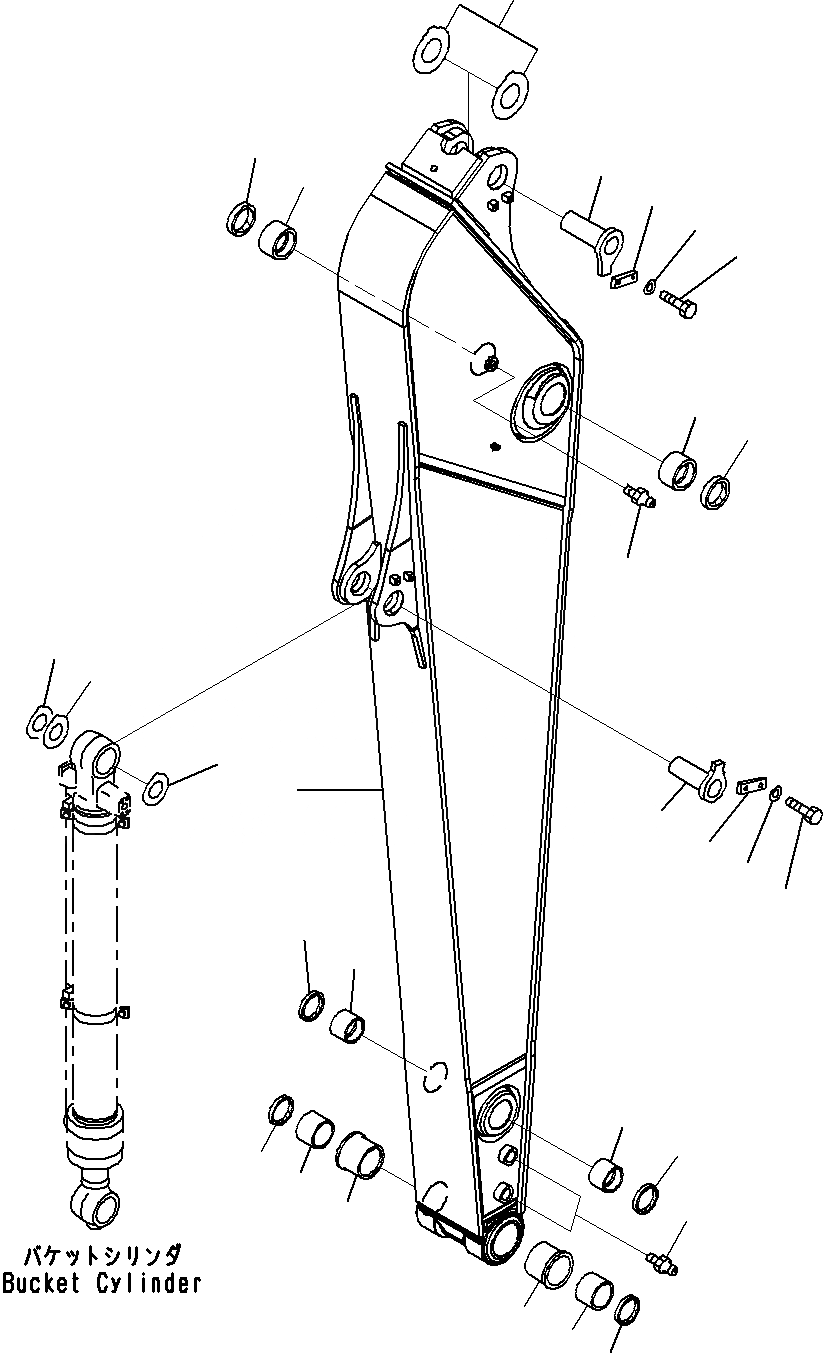 Схема запчастей Komatsu PC220LC-8 - РУКОЯТЬ, УСИЛ.ENED (/) РАБОЧЕЕ ОБОРУДОВАНИЕ