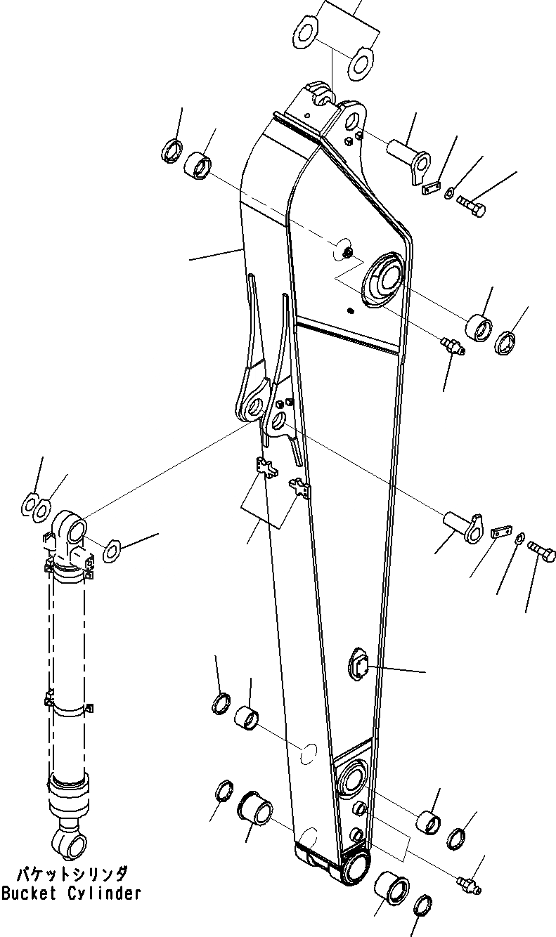 Схема запчастей Komatsu PC220LC-8 - РУКОЯТЬ, УСИЛ.ENED, ДЛЯ MACHINE С -ДОПОЛН. АКТУАТОР (/) РАБОЧЕЕ ОБОРУДОВАНИЕ
