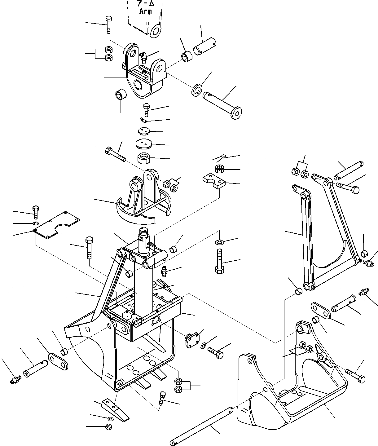 Схема запчастей Komatsu PC220LC-8 - КОВШ ДЛЯ ВЫРАВНИВАНИЯ УКЛОНОВ(/) РАБОЧЕЕ ОБОРУДОВАНИЕ
