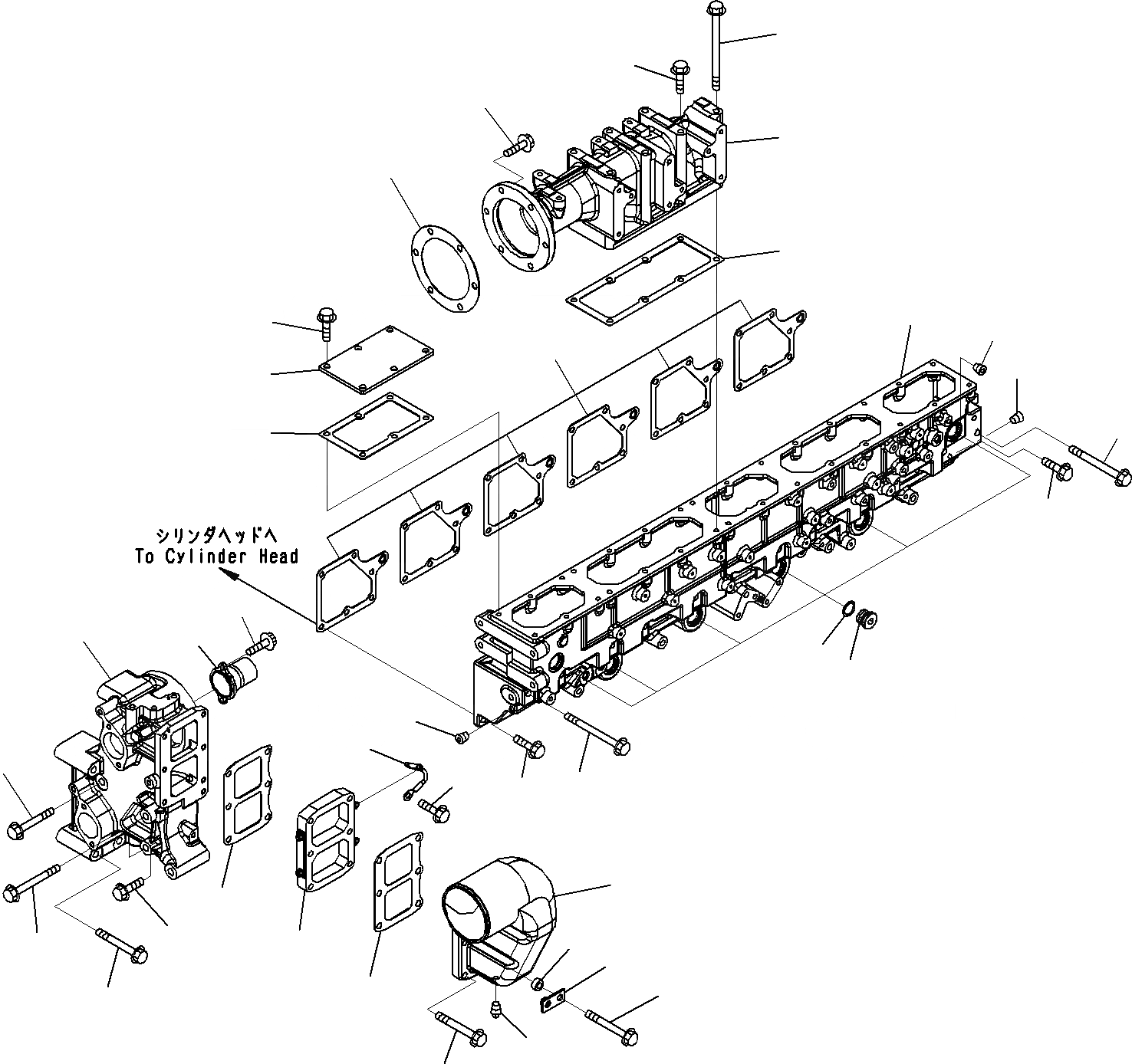 Схема запчастей Komatsu SAA6D170E-5A - ТРУБОПРОВОД ВПУСКА ВОЗДУХА (/) ДВИГАТЕЛЬ ГОЛОВКА ЦИЛИНДРОВ И ITS КОМПОНЕНТЫ