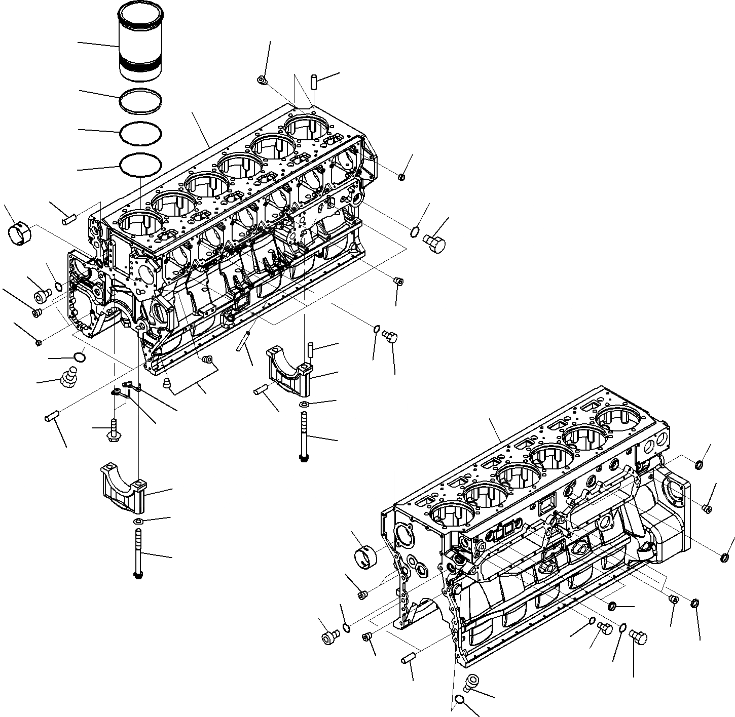 Схема запчастей Komatsu SAA6D170E-5A - БЛОК ЦИЛИНДРОВ ДВИГАТЕЛЬ БЛОК ЦИЛИНДРОВ И ITS КОМПОНЕНТЫ