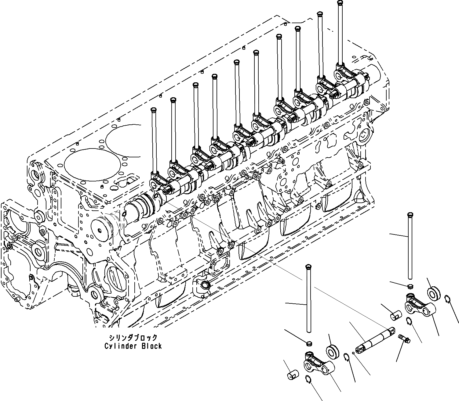Схема запчастей Komatsu SAA6D170E-5A - РАСПРЕДВАЛ (/) ДВИГАТЕЛЬ КЛАПАН MECHANISM