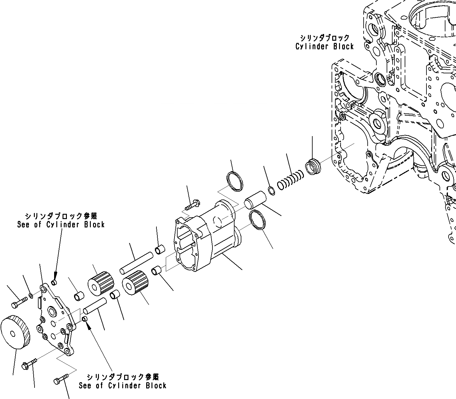 Схема запчастей Komatsu SAA6D170E-5A - ДВИГАТЕЛЬ МАСЛ. НАСОС ДВИГАТЕЛЬ СИСТЕМА СМАЗКИ СИСТЕМА