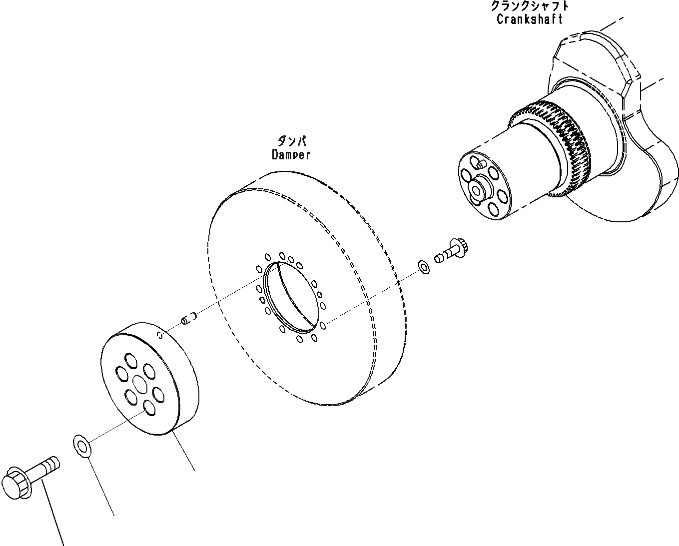Схема запчастей Komatsu SAA6D170E-5A - ШКИВ КОЛЕНВАЛА УПЛОТНЕНИЯ ДВИГАТЕЛЬ СИСТЕМА ОХЛАЖДЕНИЯ