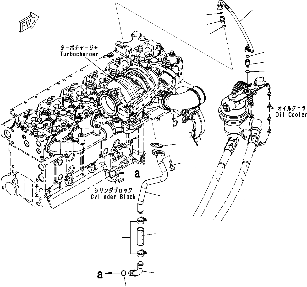 Схема запчастей Komatsu SAA6D114E-3A - ТУРБОНАГНЕТАТЕЛЬ LUBE ТРУБЫ ДВИГАТЕЛЬ ГОЛОВКА ЦИЛИНДРОВ И ITS КОМПОНЕНТЫ