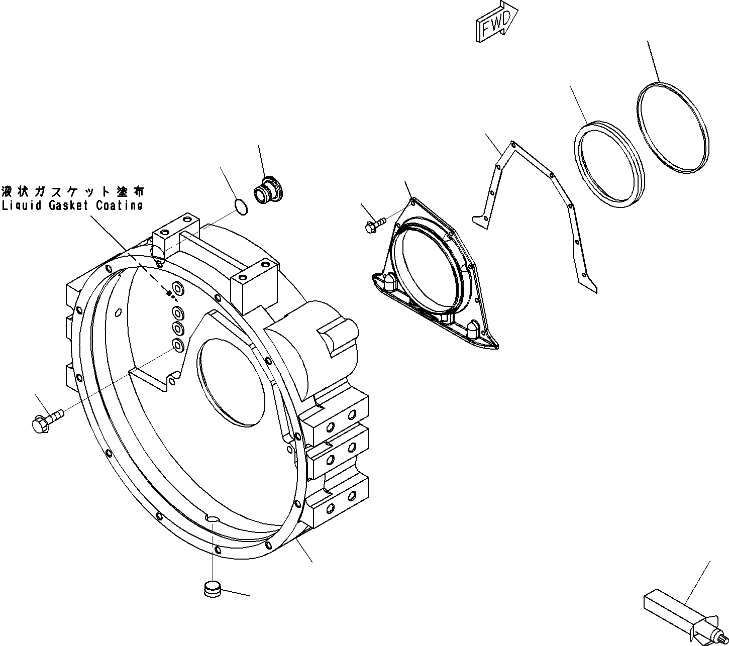 Схема запчастей Komatsu SAA6D114E-3A - КАРТЕР МАХОВИКА ДВИГАТЕЛЬ КАРТЕР МАХОВИКА И МАХОВИК