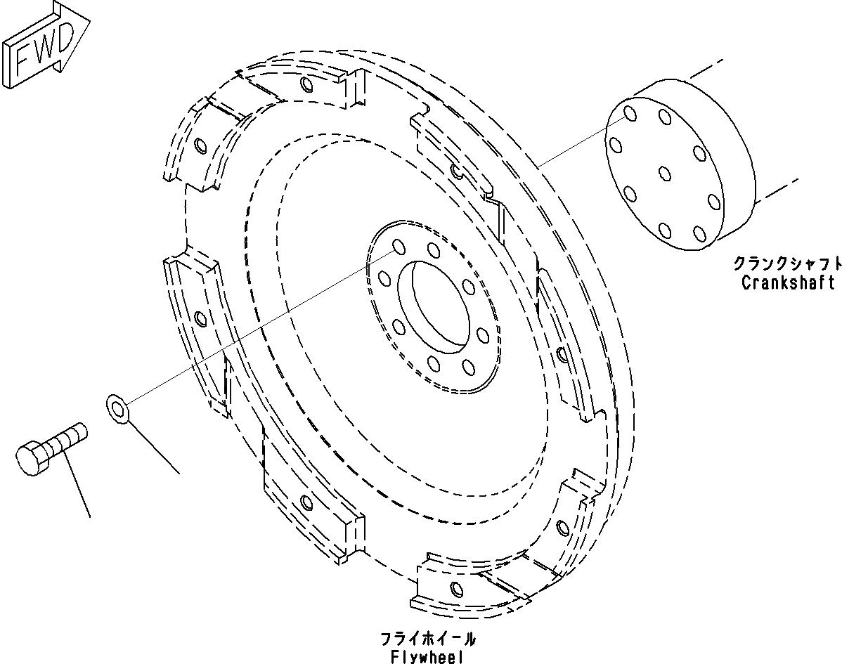Схема запчастей Komatsu SAA6D114E-3A - МАХОВИК КРЕПЛЕНИЕS ДВИГАТЕЛЬ КАРТЕР МАХОВИКА И МАХОВИК