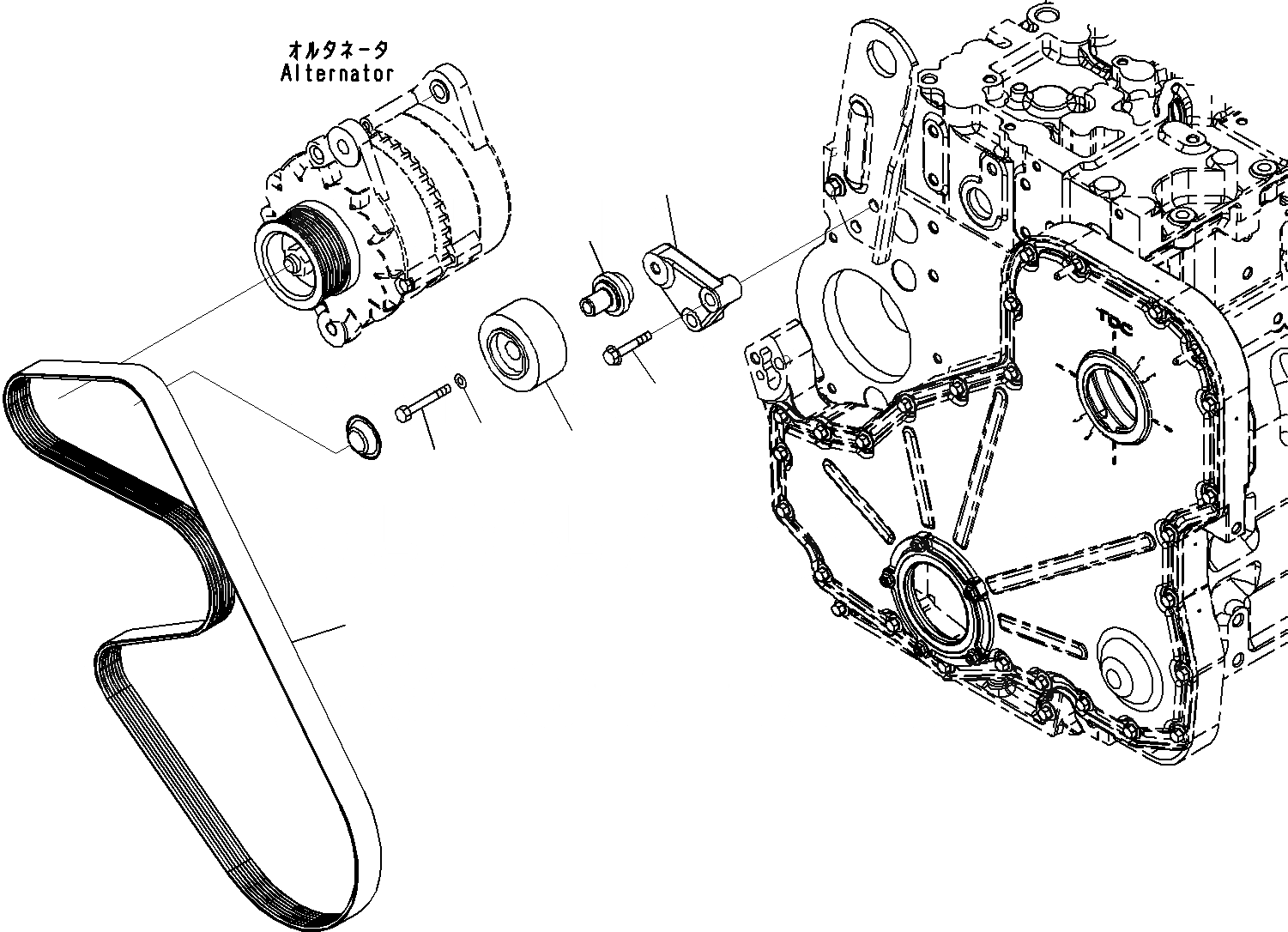 Схема запчастей Komatsu SAA6D114E-3A - ПРИВОД ГЕНЕРАТОРА ДВИГАТЕЛЬ ЭЛЕКТРИКА
