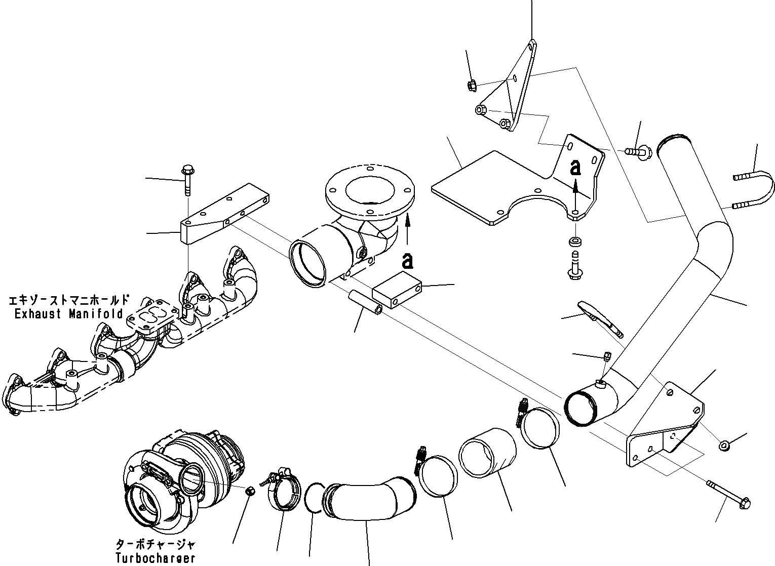 Схема запчастей Komatsu SAA6D114E-3B - ТРУБКИ ПОСЛЕОХЛАДИТЕЛЯ(№8-) ДВИГАТЕЛЬ ГОЛОВКА ЦИЛИНДРОВ И ITS КОМПОНЕНТЫ