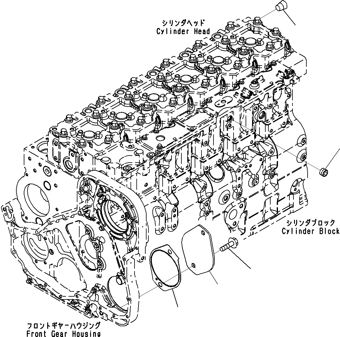 Схема запчастей Komatsu SAA6D114E-3B - КРЫШКА ПЕРЕДН. ЗУБЧАТОЙ ПЕРЕДАЧИ(№8-) ДВИГАТЕЛЬ ЗУБЧАТ. ПЕРЕДАЧА И КОРПУС