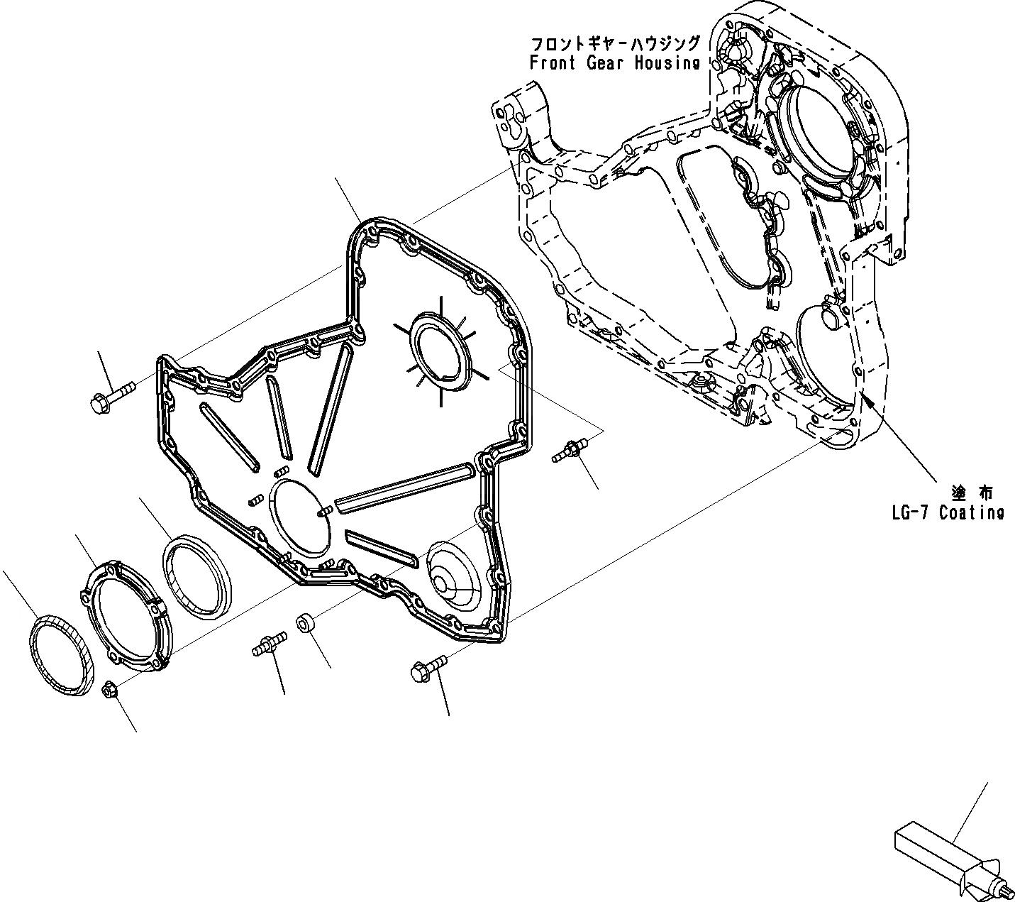 Схема запчастей Komatsu SAA6D114E-3B - КРЫШКА ПЕРЕДН. ЗУБЧАТОЙ ПЕРЕДАЧИ(№8-) ДВИГАТЕЛЬ ЗУБЧАТ. ПЕРЕДАЧА И КОРПУС