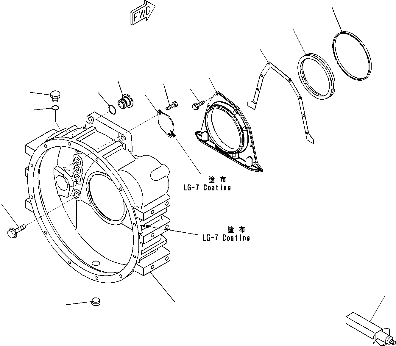 Схема запчастей Komatsu SAA6D114E-3B - КАРТЕР МАХОВИКА(№8-) ДВИГАТЕЛЬ КАРТЕР МАХОВИКА И МАХОВИК