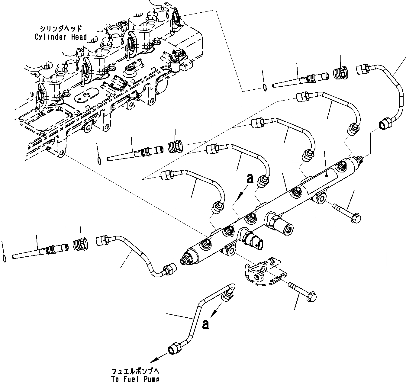 Схема запчастей Komatsu SAA6D114E-3B - ТОПЛИВН. ТРУБКИ ВПРЫСКА(№8-) ДВИГАТЕЛЬ ТОПЛИВН. СИСТЕМА
