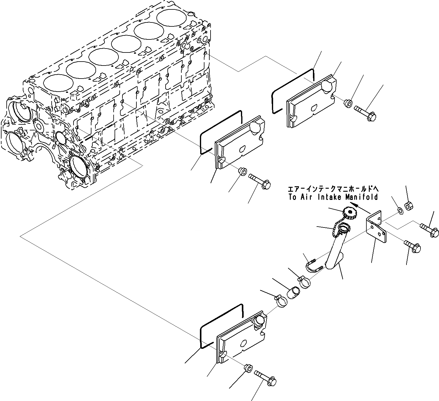 Схема запчастей Komatsu SAA6D125E-5C - КРЫШКА ТОЛКАТЕЛЕЙ КЛАПАНА ДВИГАТЕЛЬ КЛАПАН MECHANISM