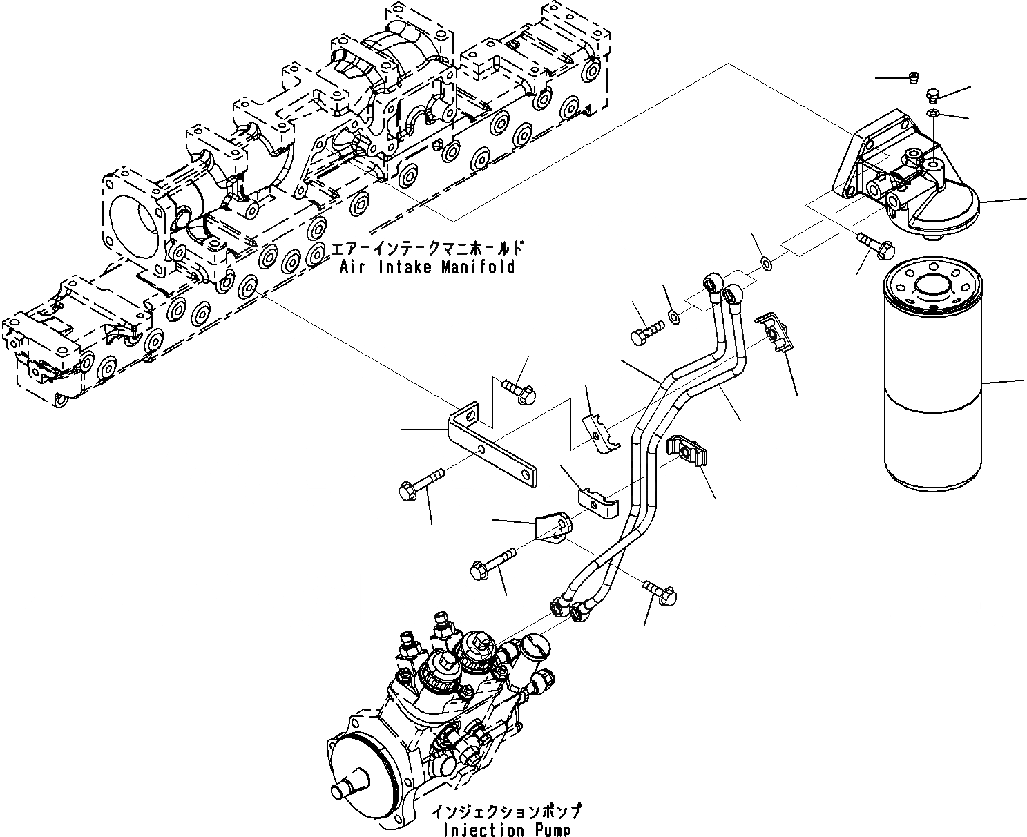 Схема запчастей Komatsu SAA6D125E-5C - ТОПЛИВН. ФИЛЬТР. БЛОК ДВИГАТЕЛЬ ТОПЛИВН. СИСТЕМА