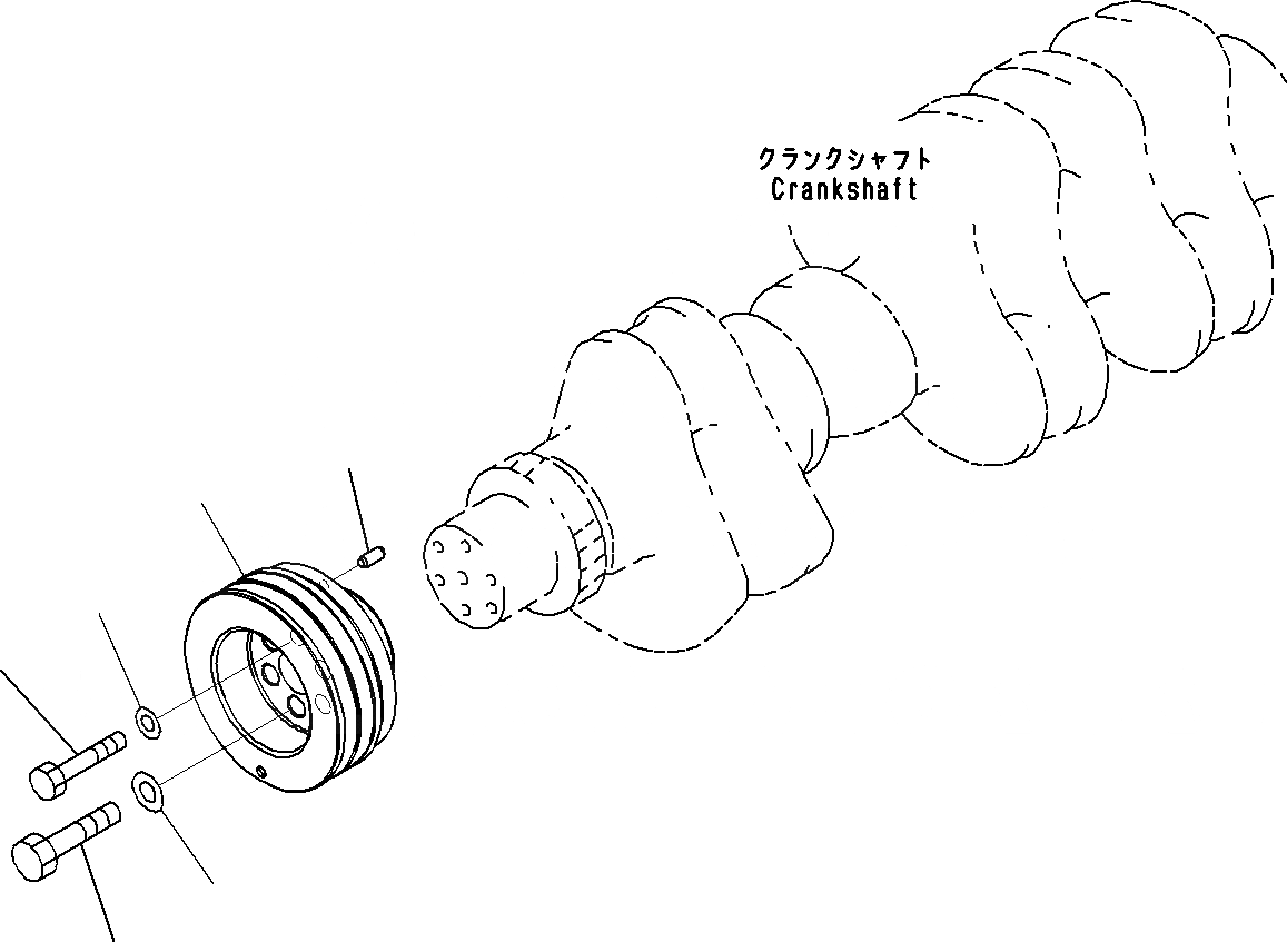 Схема запчастей Komatsu SAA6D125E-5C - ШКИВ КОЛЕНВАЛА ДВИГАТЕЛЬ СИСТЕМА ОХЛАЖДЕНИЯ