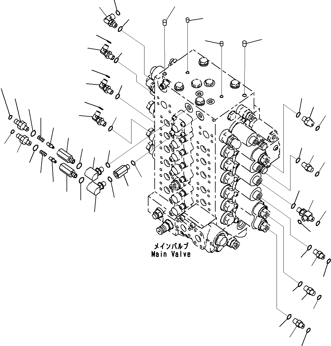 Схема запчастей Komatsu PC240-8K - ОСНОВН. УПРАВЛЯЮЩ. КЛАПАН, ДЛЯ MACHINE С -ДОПОЛН. АКТУАТОР КОНТУР (/)(№-) ГИДРАВЛИКА