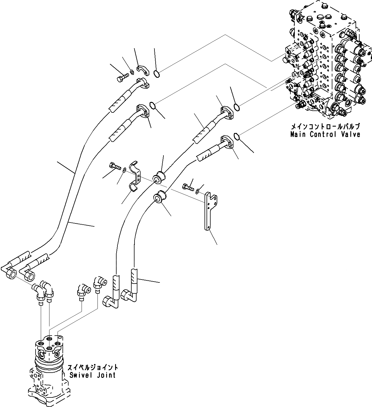 Схема запчастей Komatsu PC240-8K - ХОД КОНТУР(№-) ГИДРАВЛИКА