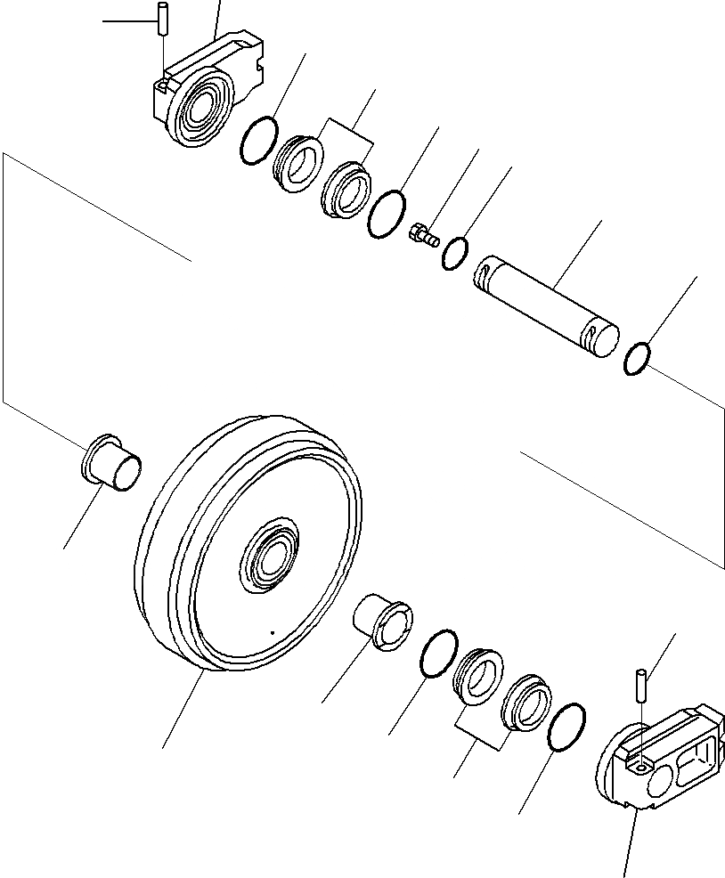 Схема запчастей Komatsu PC240-8K - ПЕРЕДН. ЛЕНИВЕЦ (/)(№-) НИЖН.CARRIAGE