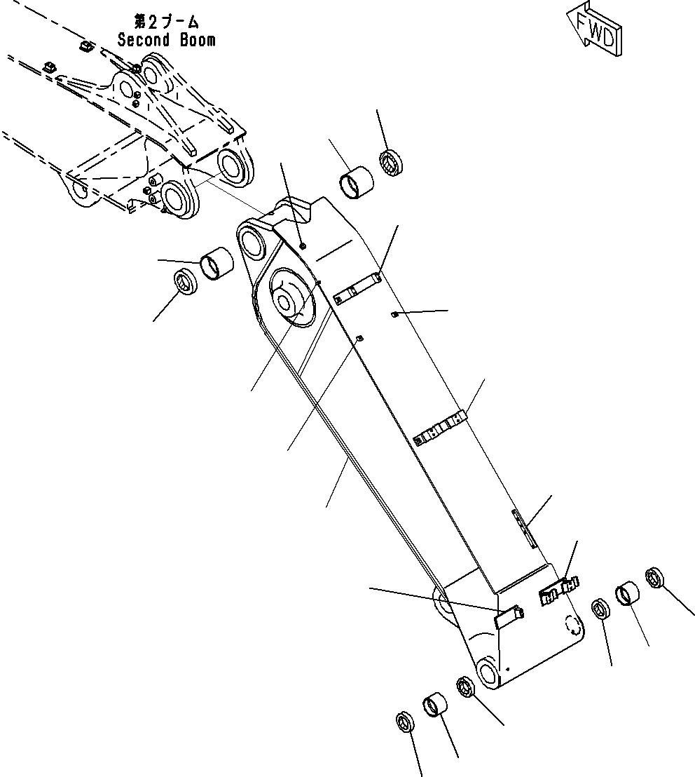 Схема запчастей Komatsu PC240-8K - СТРЕЛА (/)(№-) РАБОЧЕЕ ОБОРУДОВАНИЕ