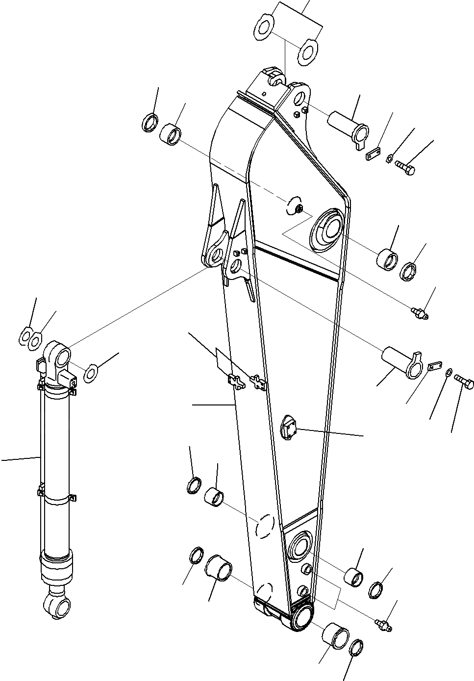 Схема запчастей Komatsu PC240-8K - РУКОЯТЬ (/)(№-) РАБОЧЕЕ ОБОРУДОВАНИЕ
